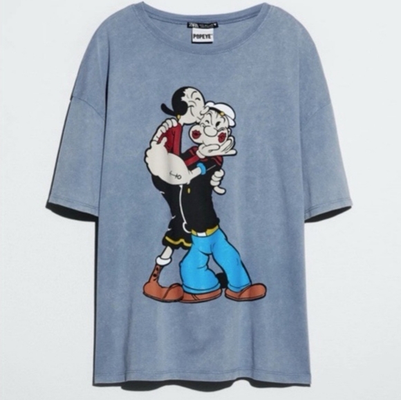 Zara Tops - Zara Popeye Blue T-shirt, Size S